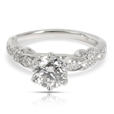 Monique Lhuillier Diamond Engagement Ring in Platinum GIA H VVS1 1.38 CTW