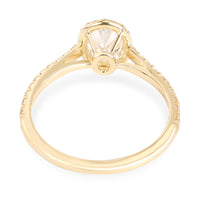 Tiffany & Co. Halo Oval Diamond Engagement Ring in 18K Yellow Gold F VVS1 1CTW