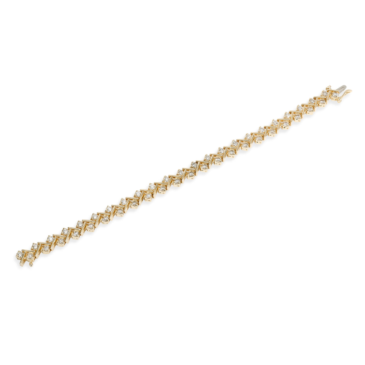 Diamond Tennis Bar Bracelet in 14K Yellow Gold 2.76 CTW