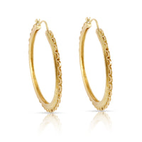 Anthony Nak Lace-Edged Hoop Earrings in 18K Yellow Gold