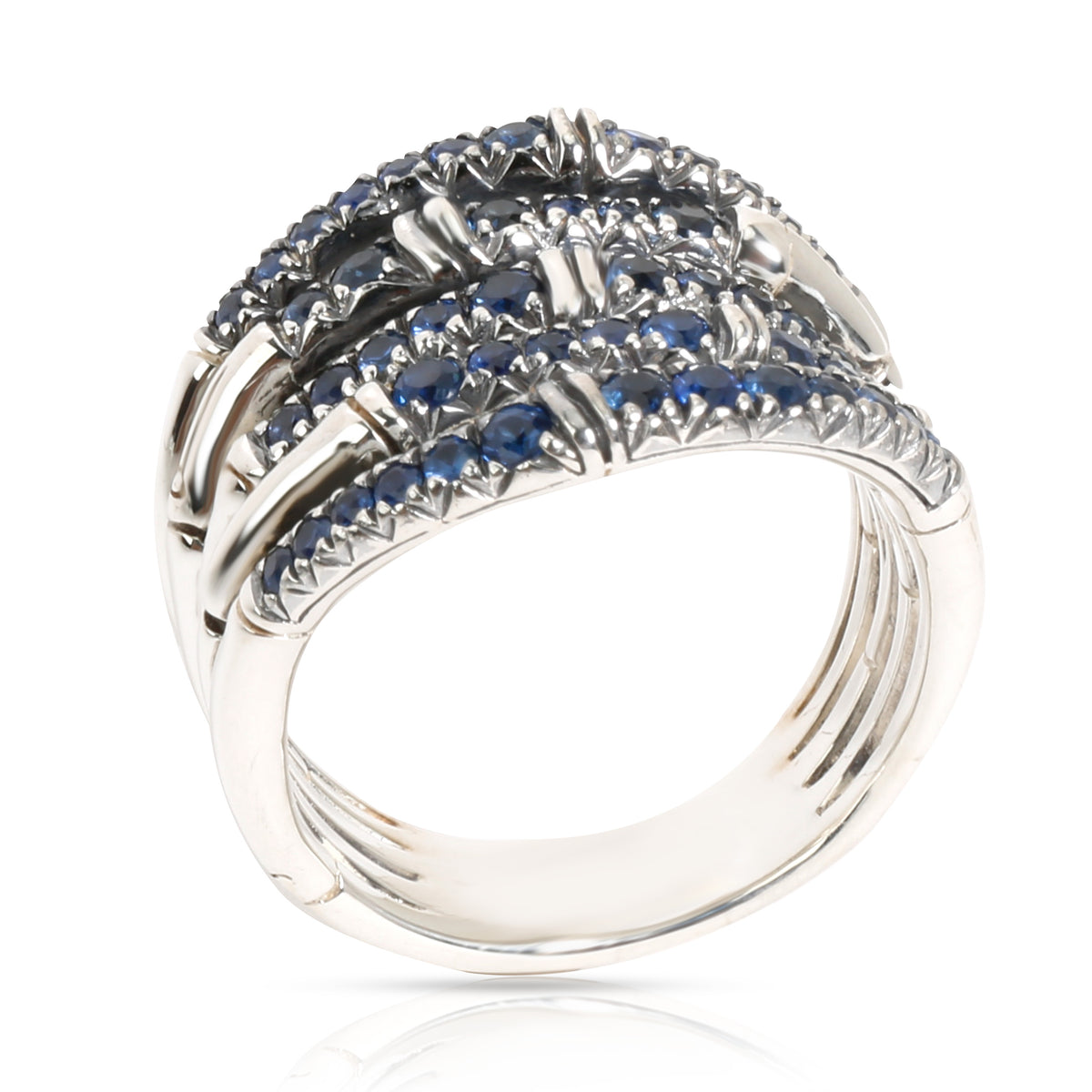 John Hardy Bamboo Collection Sapphire Ring in  Sterling Silver