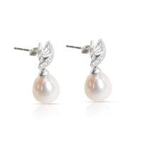 David Yurman Cable X Diamond & Pearl Earrings in14K Gold/Sterling Silver 0.28ctw