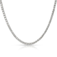 Round Cut Diamond Tennis Necklace in 18K White Gold 4.56 CTW