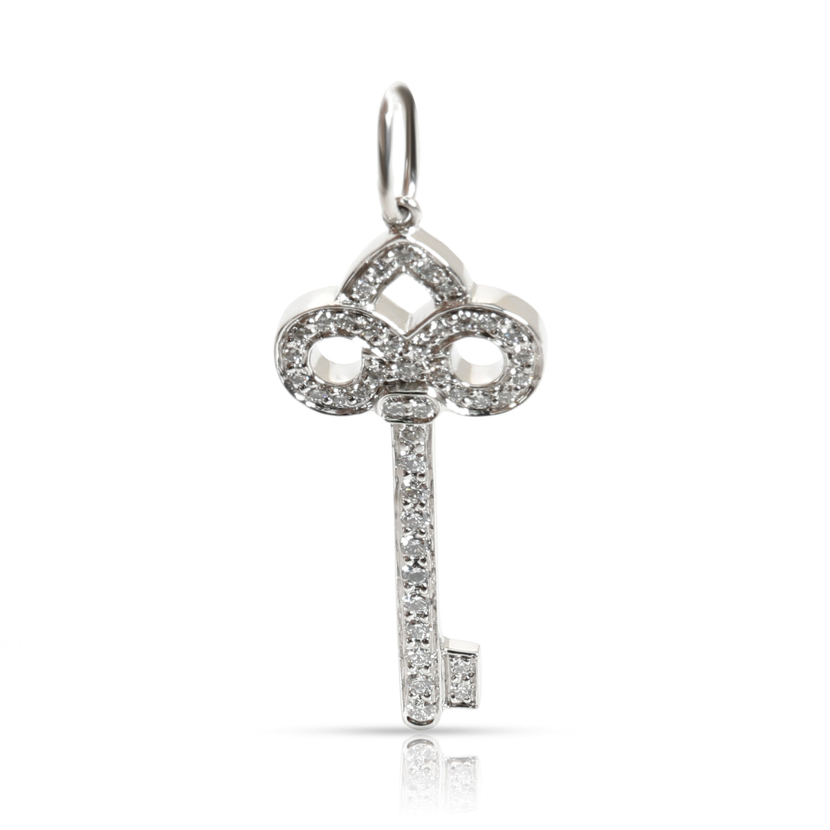 Tiffany & Co. Fleur de Lis Key Diamond Pendant in  Platinum 0.1 CTW