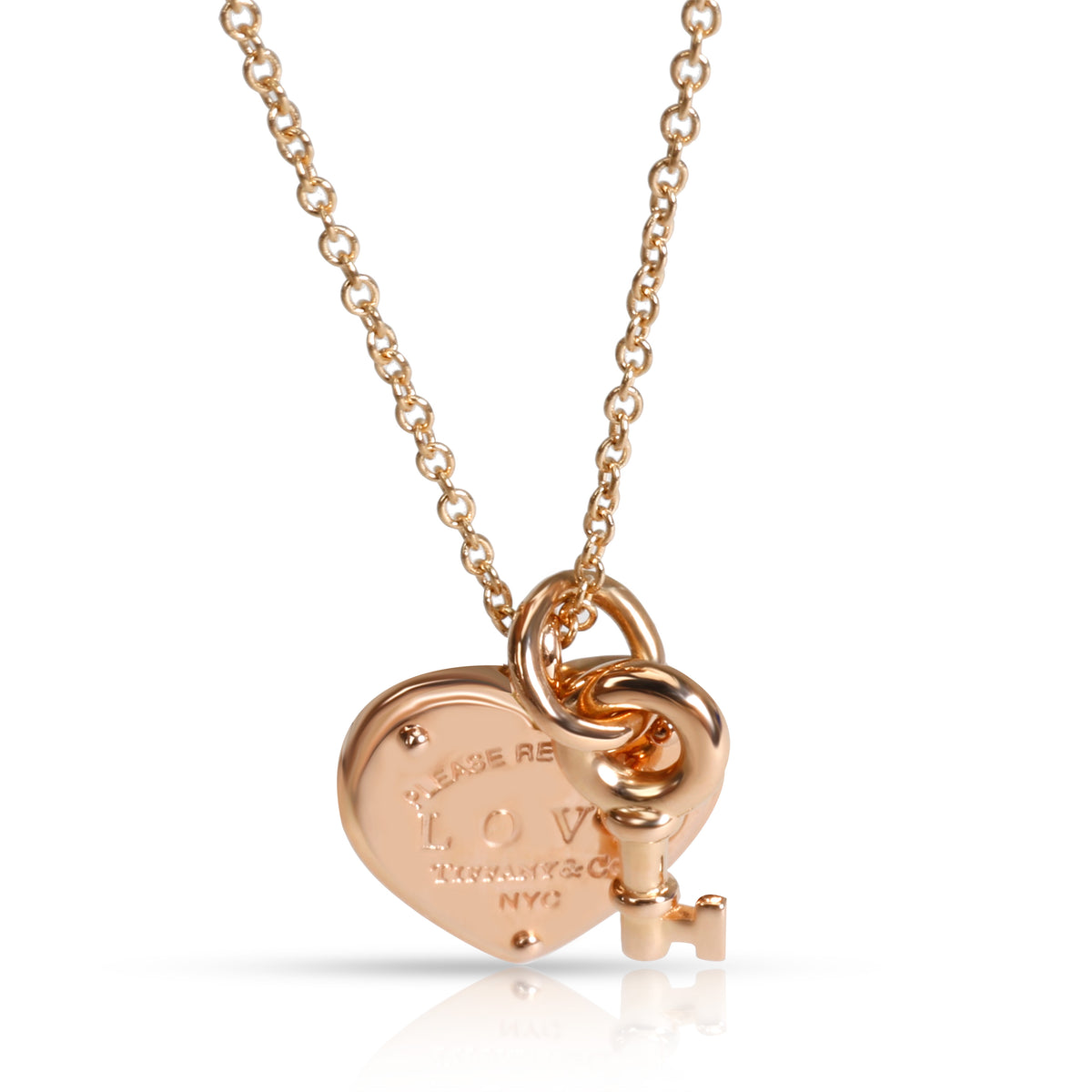 Tiffany Return to Tiffany Love Heart Tag Key Pendant in 18K