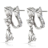 Cartier Heart & Pear Diamond Drop Earrings in 18K White Gold 5.22 CTW