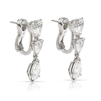 Cartier Heart & Pear Diamond Drop Earrings in 18K White Gold 5.22 CTW