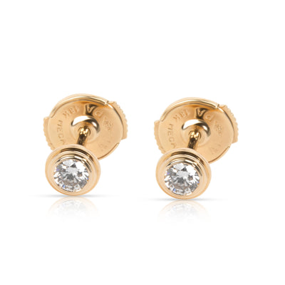 Cartier Legers Diamond Stud Earring in 18K Yellow Gold 0.18 CTW