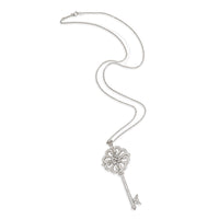 Tiffany & Co. Enchant Primrose Diamond Key Pendant in  Platinum 0.98 CTW