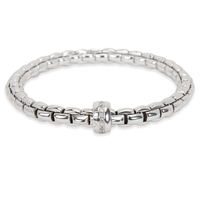 Fope Flex-It Diamond Bangle Bracelet in 18K White Gold 0.18 CTW