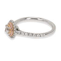 Tiffany & Co. Soleste Pink Diamond Halo Engagement Ring in Platinum 0.51ctw