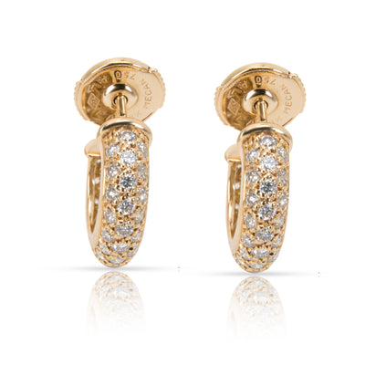 Cartier Pave Mini Diamond Hoop Earring in 18K Yellow Gold 0.84 CTW