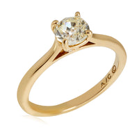 GIA Certified Old Mine Cut Diamond Engagement Ring in 14K Yellow Gold 0.79 CTW