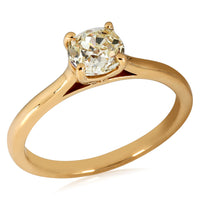 GIA Certified Old Mine Cut Diamond Engagement Ring in 14K Yellow Gold 0.79 CTW