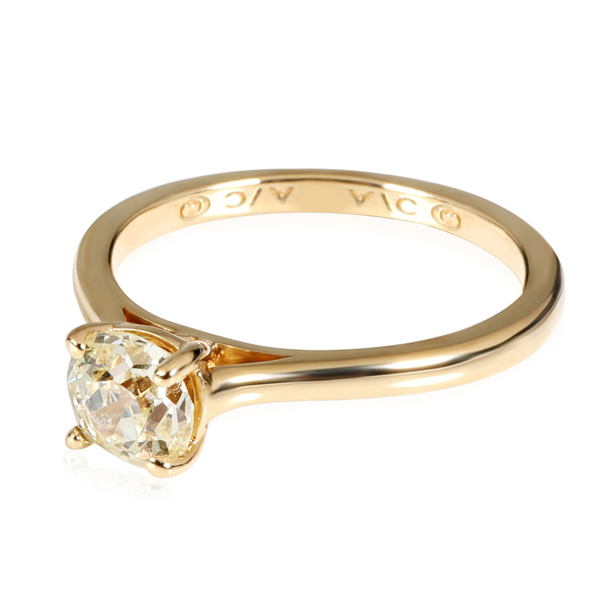 GIA Certified Old Mine Cut Diamond Engagement Ring in 14K Yellow Gold 0.79 CTW