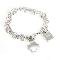 Tiffany & Co. Shopping Bag & Cross Charm Bracelet in  Sterling Silver