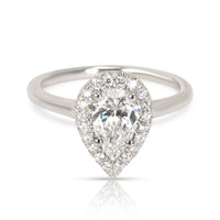 James Allen Halo Pear Diamond Engagement Ring in Platinum GIA E VVS2 0.92 CTW