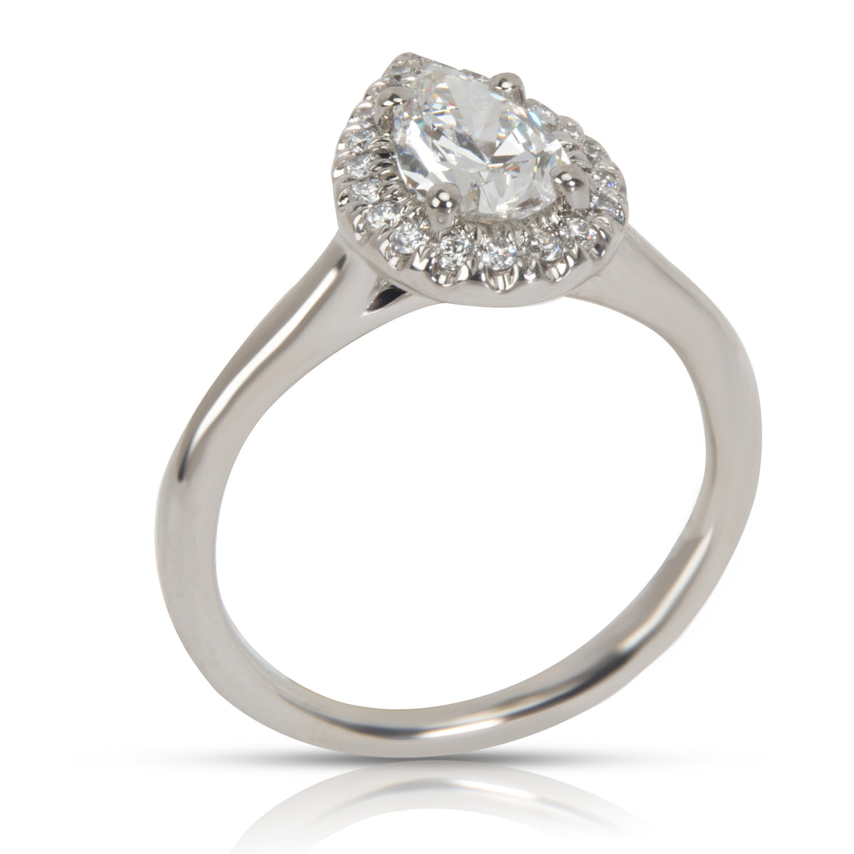 James Allen Halo Pear Diamond Engagement Ring in Platinum GIA E VVS2 0.92 CTW