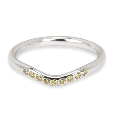 Tiffany & Co. Elsa Peretti Curved Yellow Diamond Band in Platinum 0.08 ctw