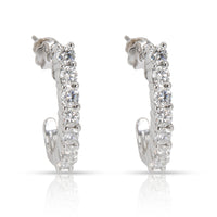 Prong Set Diamond Half Hoop Earrings in 14K White Gold 0.84 CTW