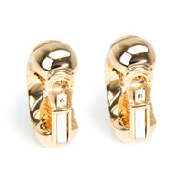Bulgari Spiga Curved Diamond Hoop Earrings in 18KT Yellow Gold  0.75 CTW