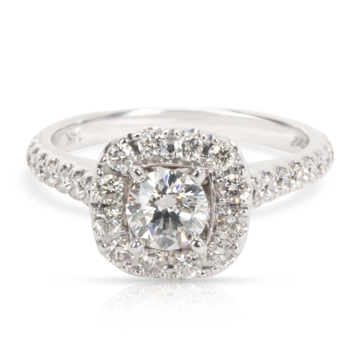 Neil Lane Halo Diamond Engagement Ring in 14K White Gold 1 1/8 CTW