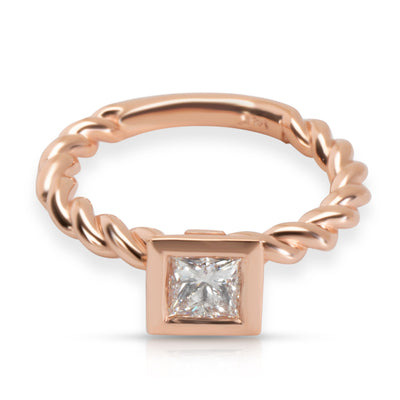 GIA Certified Princess Cut Diamond Stackable Ring in 14K Rose Gold G SI2 0.51ctw