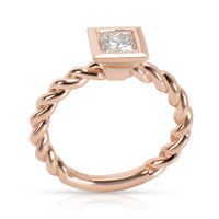 GIA Certified Princess Cut Diamond Stackable Ring in 14K Rose Gold G SI2 0.51ctw