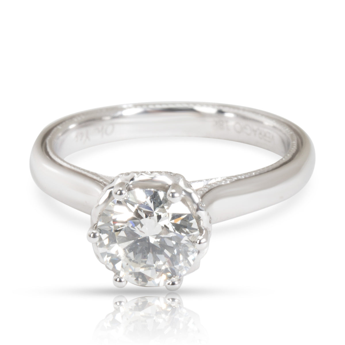 IGI Certified Verragio Diamond Engagement Ring in 18K White Gold I VVS2 1.11 CTW