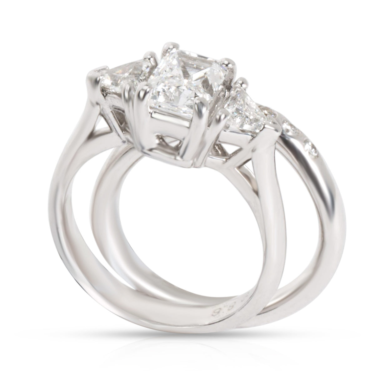 Diamond Diamond Engagement Ring in 18K Platinum/White Gold F-G SI2-I1 1.6 CTW