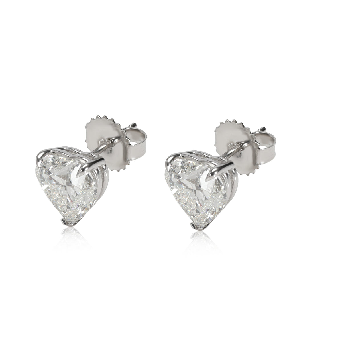 GIA Certified Heart Shaped Diamond Stud Earring 14KT Gold F/I VVS2/SI1 4.01 CTW