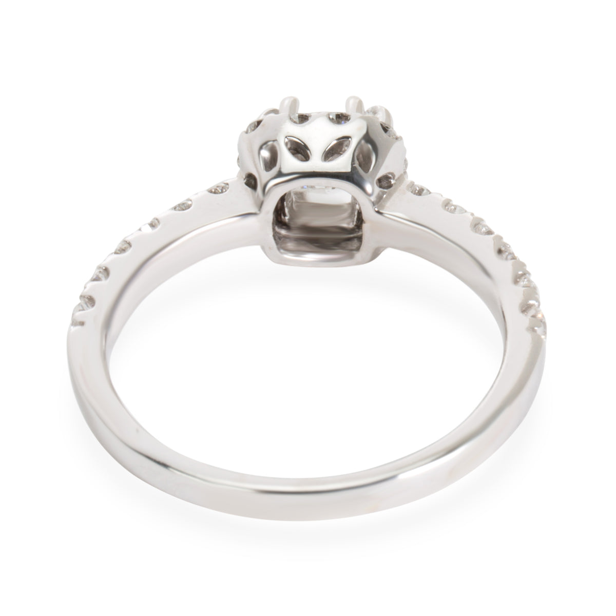 Halo Princess Diamond Engagement Ring in 18k White Gold 1.22 CTW