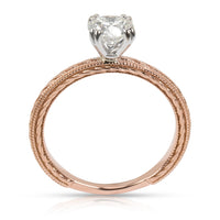 GIA Certified James Allen Solitaire Diamond Milgrain Ring in 14K Rose Gold
