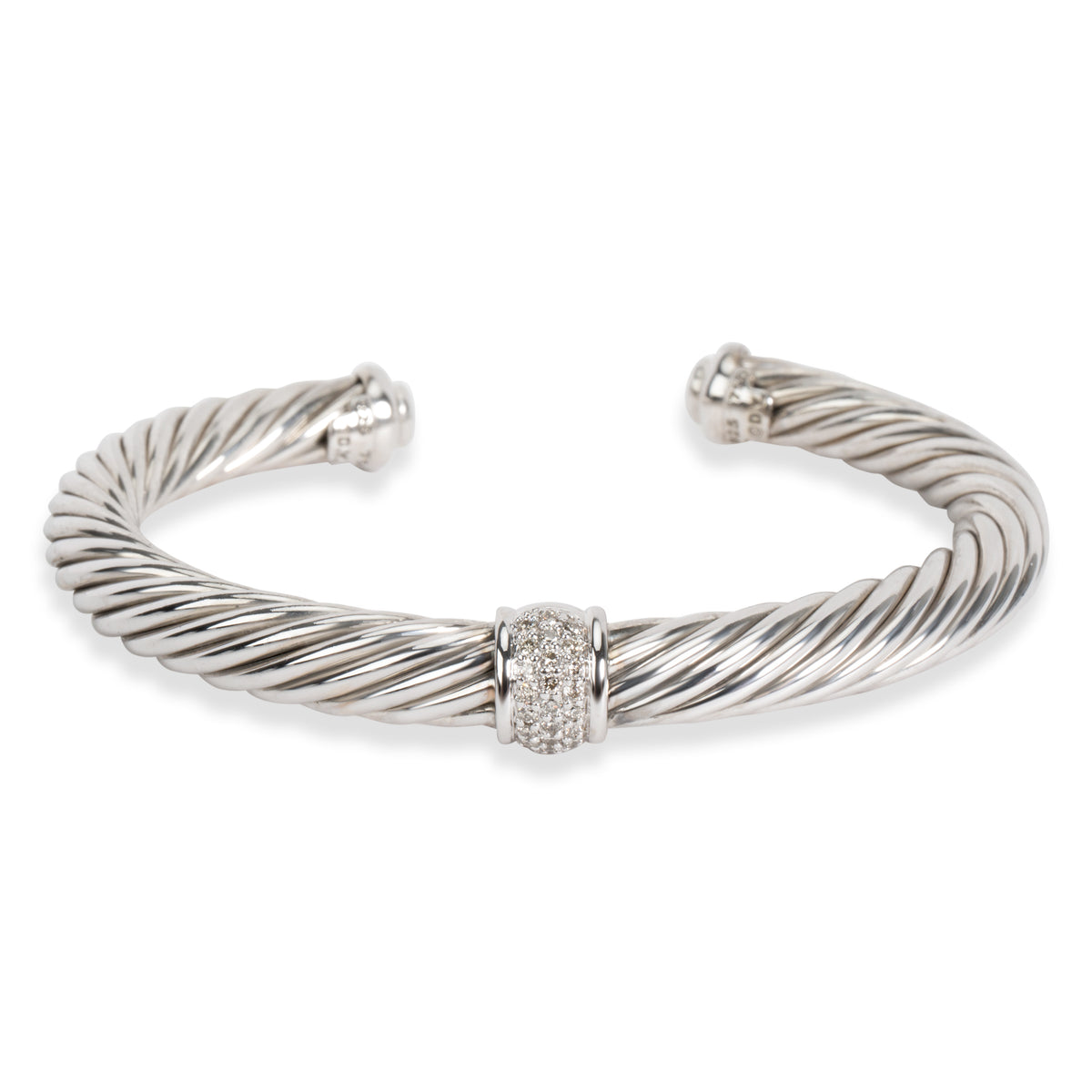 David Yurman Cable Classics Bracelet with Diamonds, 7mm 0.27 CTW