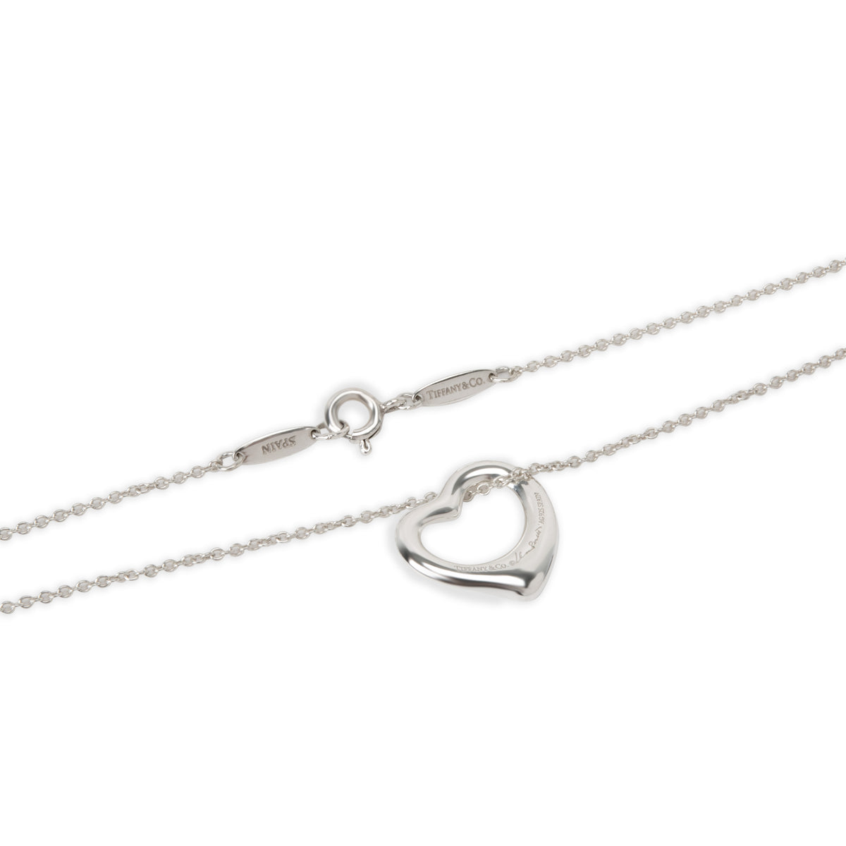 Tiffany & Co. Elsa Peretti Open Heart Necklace in  Sterling Silver