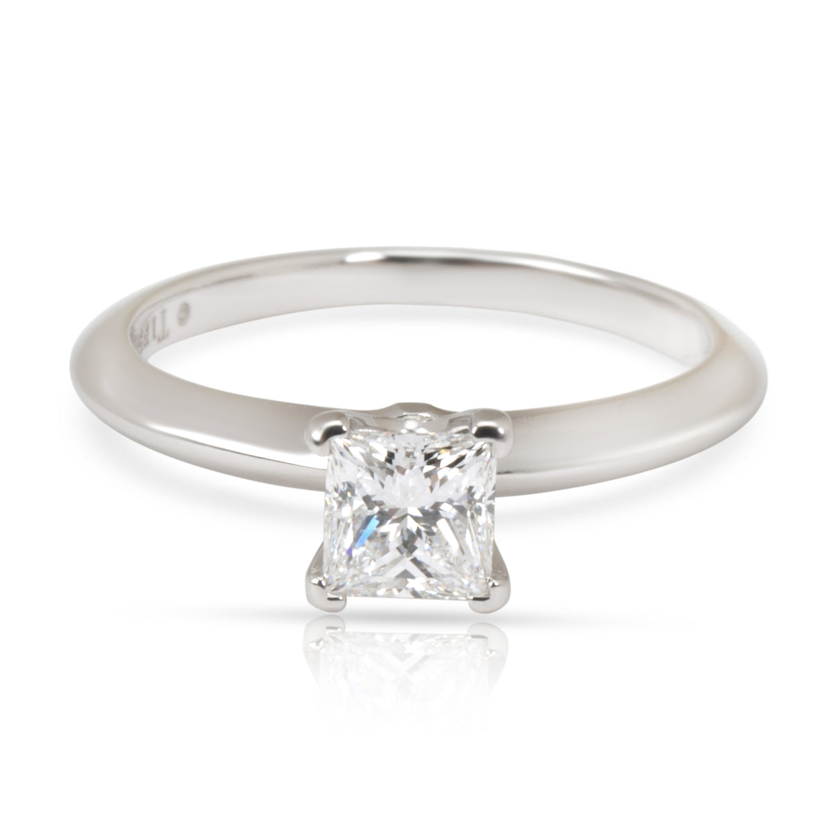 Tiffany & Co. Princess Solitaire Diamond Ring in  Platinum D VVS1 0.44 CTW