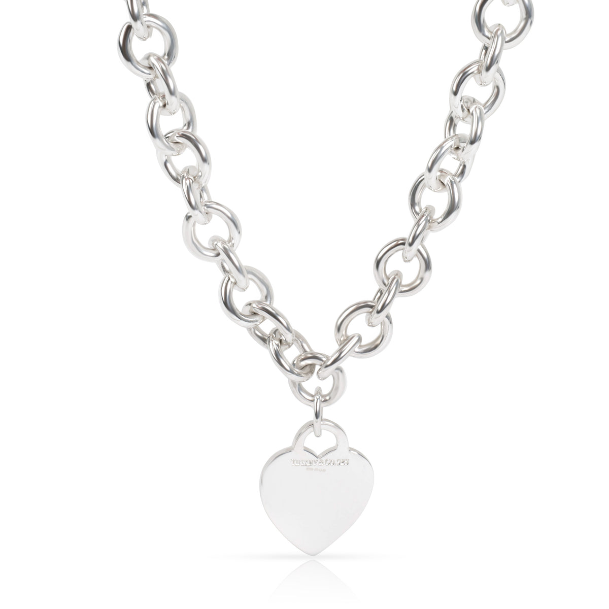 Tiffany & Co. Heart Tag Charm Necklace in  Sterling Silver
