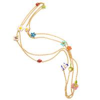 Dior Diorette Jardin de Milly la Foret Flower Enamel Necklace - 18K Yellow Gold