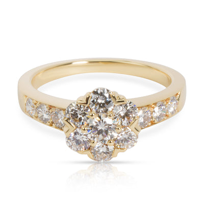 Van Cleef & Arpels Fleurette Diamond Ring in 18K Yellow Gold 0.74 CTW