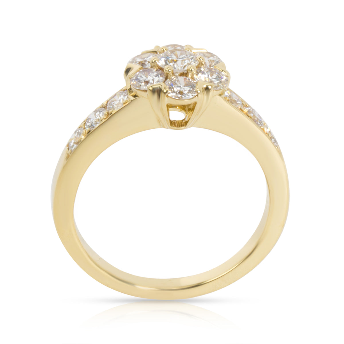 Van Cleef & Arpels Fleurette Diamond Ring in 18K Yellow Gold 0.74 CTW