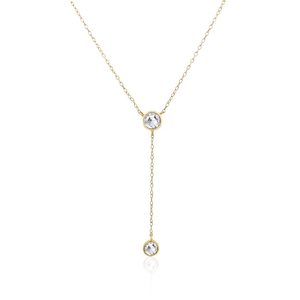 Rock & Divine Morning Light Rose Cut Diamond Necklace in 18K Gold F VS2 1.10 CTW