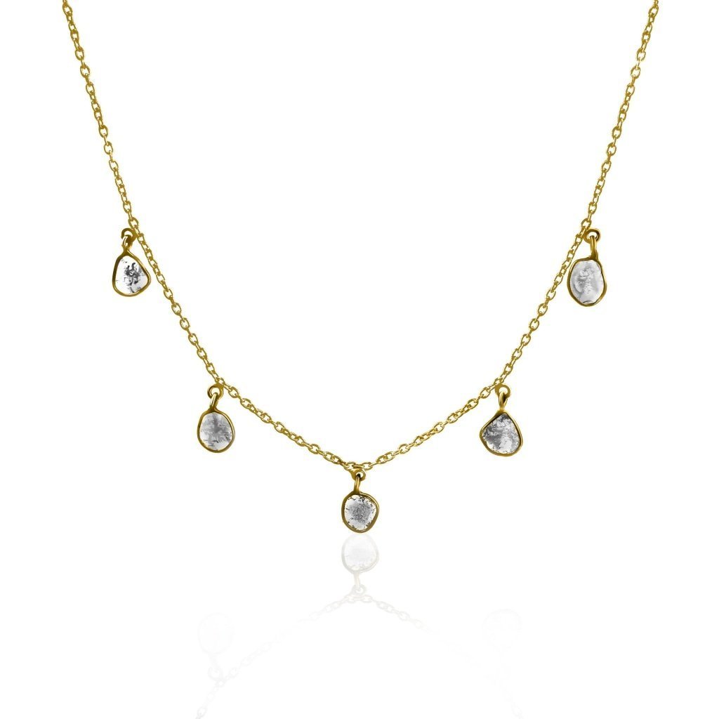 Rock & Divine Solar Eclipse Diamond Necklace in 18K Yellow Gold F VS2 0.90 ctw