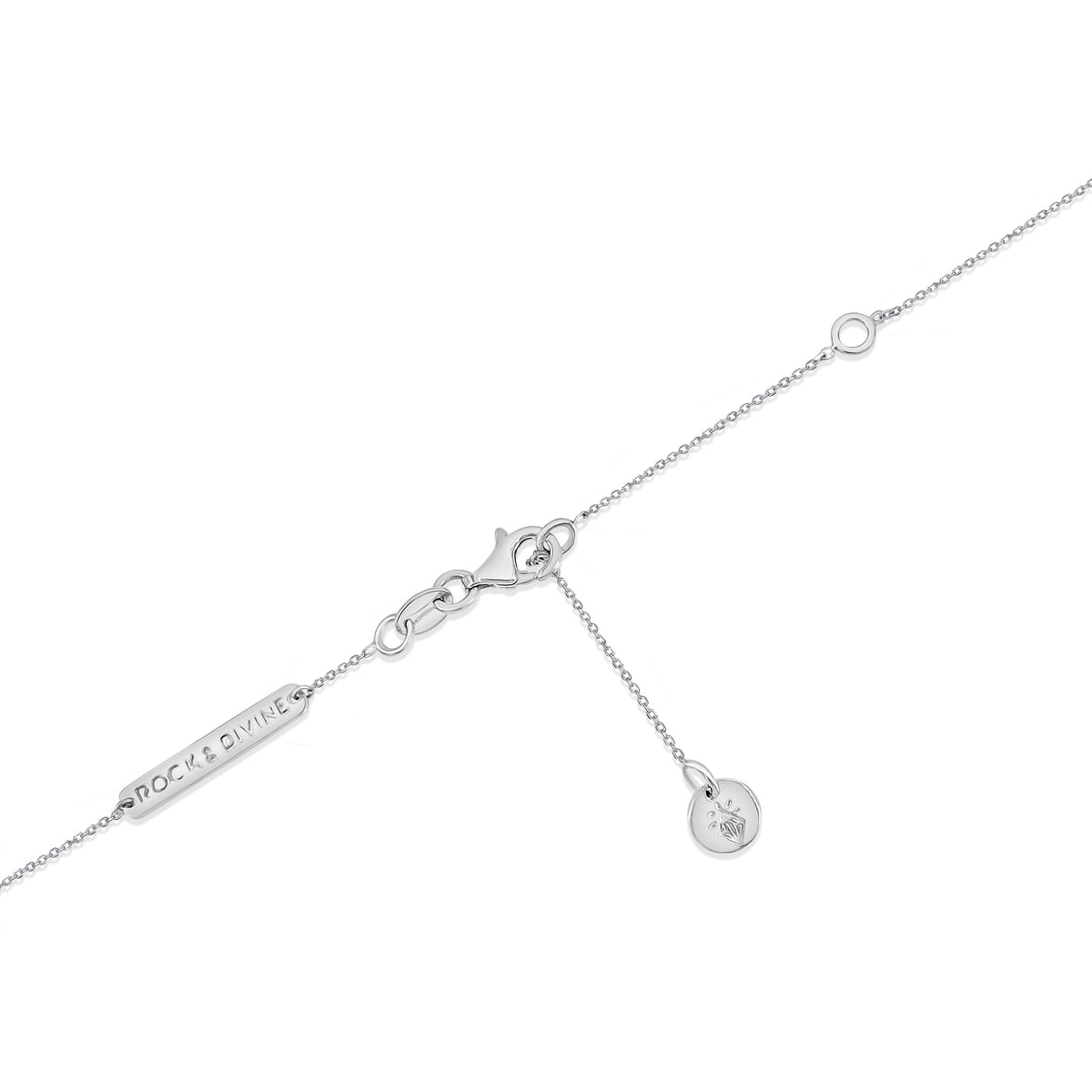 Rock & Divine Dawn Collection Daylight Diamond Necklace 18K White Gold 0.50 CTW