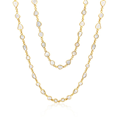 Rock & Divine Dawn Collection Sun Stream  36 Diamond Slices Necklace 18K Gold