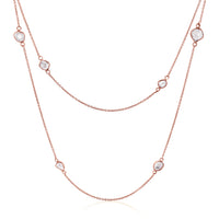 Rock & Divine Dawn Collection Lily Pad Diamond Necklace in 18K Rose Gold 1.6 CTW