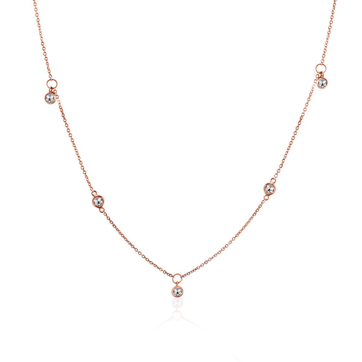 Rock & Divine Sunshine Necklace Diamond Necklace in 18K Rose Gold F VS 0.30 CTW