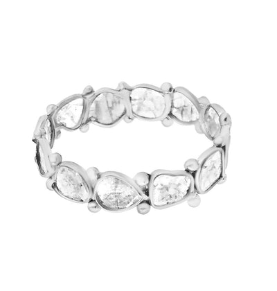 Rock & Divine Dawn Collection Luminary Diamond Eternity Ring in 18K White Gold