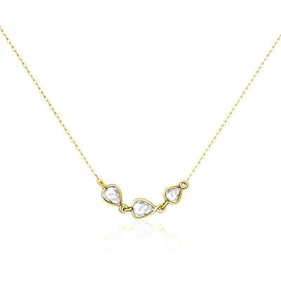 Rock & Divine Dawn Collection River Of Pears Diamond Necklace 18K Gold 0.19 ctw