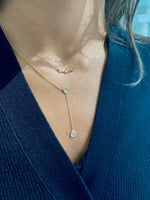 Rock & Divine River of Pears Diamond Necklace in 18K Rose Gold F VS2 0.19 CTW