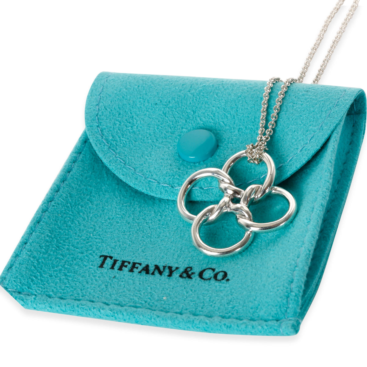 Tiffany & Co. Vintage Four Ring Knot Necklace in  Sterling Silver